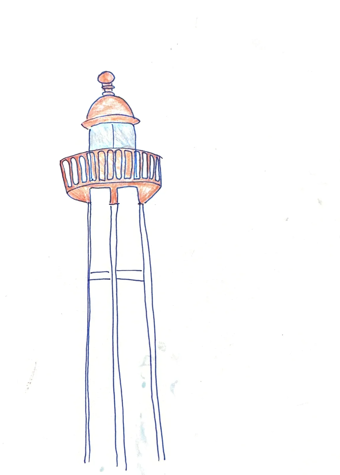 Lighthouse with a red lantern